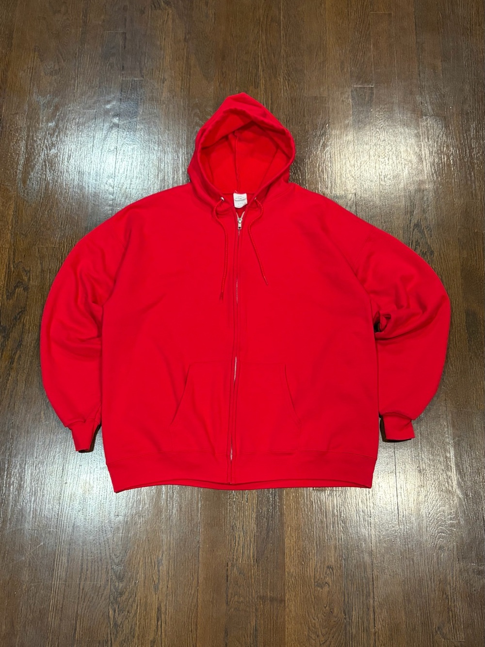 Red Hanes Blank zip up hoodie